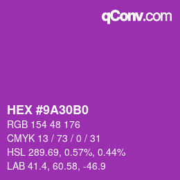 Color code: HEX #9A30B0 | qconv.com