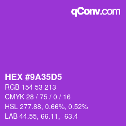 Color code: HEX #9A35D5 | qconv.com