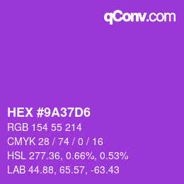Color code: HEX #9A37D6 | qconv.com