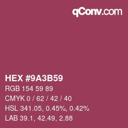 Farbcode: HEX #9A3B59 | qconv.com