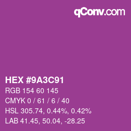 カラーコード: HEX #9A3C91 | qconv.com