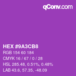 Color code: HEX #9A3CB8 | qconv.com