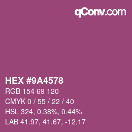 Color code: HEX #9A4578 | qconv.com