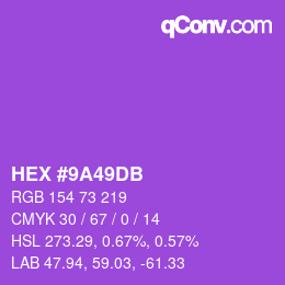 Color code: HEX #9A49DB | qconv.com