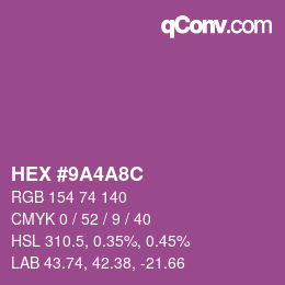 Código de color: HEX #9A4A8C | qconv.com