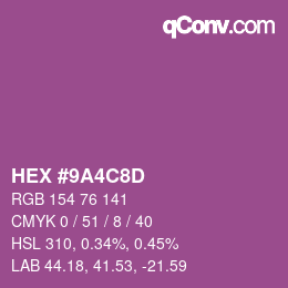 Farbcode: HEX #9A4C8D | qconv.com