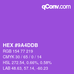 颜色代码: HEX #9A4DDB | qconv.com