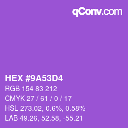 Color code: HEX #9A53D4 | qconv.com