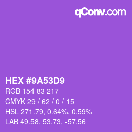 Color code: HEX #9A53D9 | qconv.com