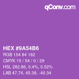 Código de color: HEX #9A54B6 | qconv.com