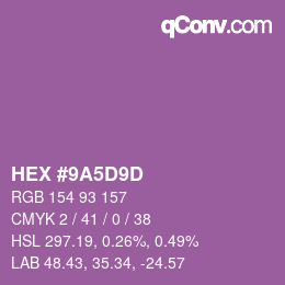 Color code: HEX #9A5D9D | qconv.com
