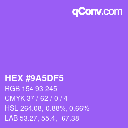 Color code: HEX #9A5DF5 | qconv.com