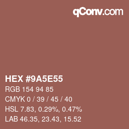 Color code: HEX #9A5E55 | qconv.com