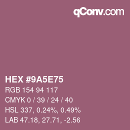 Color code: HEX #9A5E75 | qconv.com