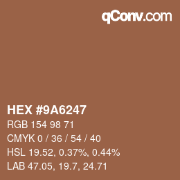 Color code: HEX #9A6247 | qconv.com