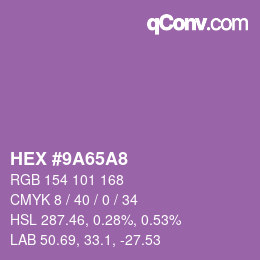 Color code: HEX #9A65A8 | qconv.com