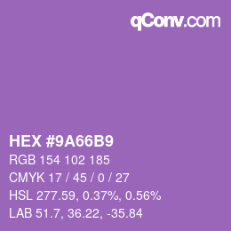 Color code: HEX #9A66B9 | qconv.com