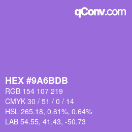 カラーコード: HEX #9A6BDB | qconv.com