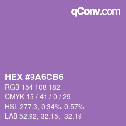 Color code: HEX #9A6CB6 | qconv.com