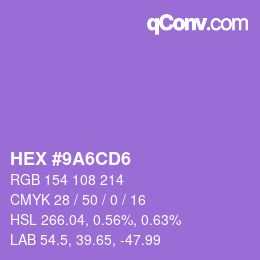 カラーコード: HEX #9A6CD6 | qconv.com