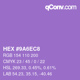 Color code: HEX #9A6EC8 | qconv.com