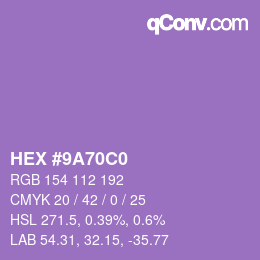 Color code: HEX #9A70C0 | qconv.com