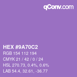 颜色代码: HEX #9A70C2 | qconv.com