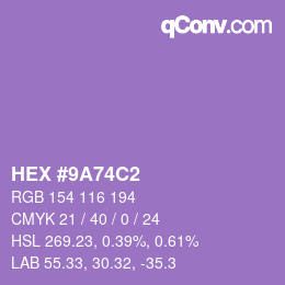 Color code: HEX #9A74C2 | qconv.com