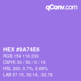 Color code: HEX #9A74E6 | qconv.com