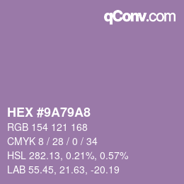 颜色代码: HEX #9A79A8 | qconv.com