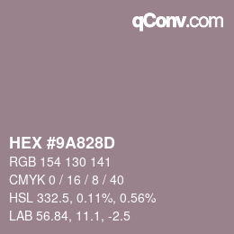 Color code: HEX #9A828D | qconv.com