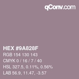 Color code: HEX #9A828F | qconv.com