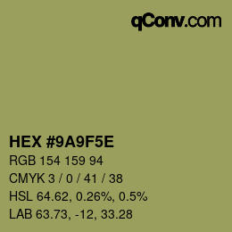 Código de color: HEX #9A9F5E | qconv.com