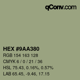 颜色代码: HEX #9AA380 | qconv.com