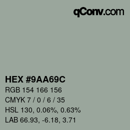 Farbcode: HEX #9AA69C | qconv.com