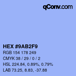 カラーコード: HEX #9AB2F9 | qconv.com