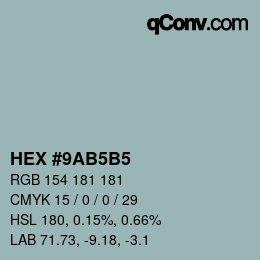 Color code: HEX #9AB5B5 | qconv.com