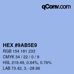 Color code: HEX #9AB5E9 | qconv.com
