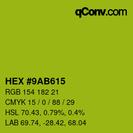 Color code: HEX #9AB615 | qconv.com