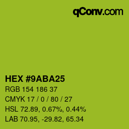 Color code: HEX #9ABA25 | qconv.com