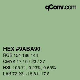 Color code: HEX #9ABA90 | qconv.com