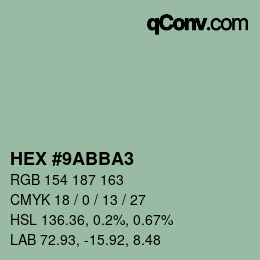 Color code: HEX #9ABBA3 | qconv.com