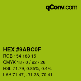 颜色代码: HEX #9ABC0F | qconv.com