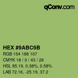 Código de color: HEX #9ABC6B | qconv.com