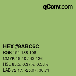 Código de color: HEX #9ABC6C | qconv.com