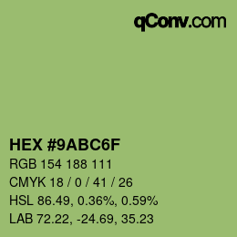 Farbcode: HEX #9ABC6F | qconv.com