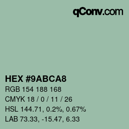 Color code: HEX #9ABCA8 | qconv.com