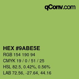 Color code: HEX #9ABE5E | qconv.com