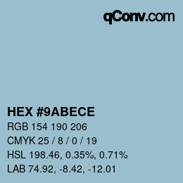 Color code: HEX #9ABECE | qconv.com