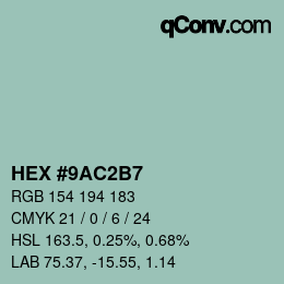 Color code: HEX #9AC2B7 | qconv.com